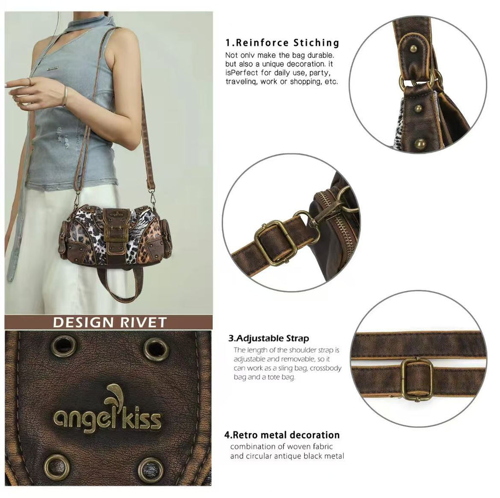 Hobo Handbag for Women(10.6" x 4" x 5.9") Large Leopard Print Everyday Crossbody Shoulder Bag with Zip Closure, Casual Everyday Hobo, Accessories For Women, Purses, Crossbody Bag, Everyday Bag