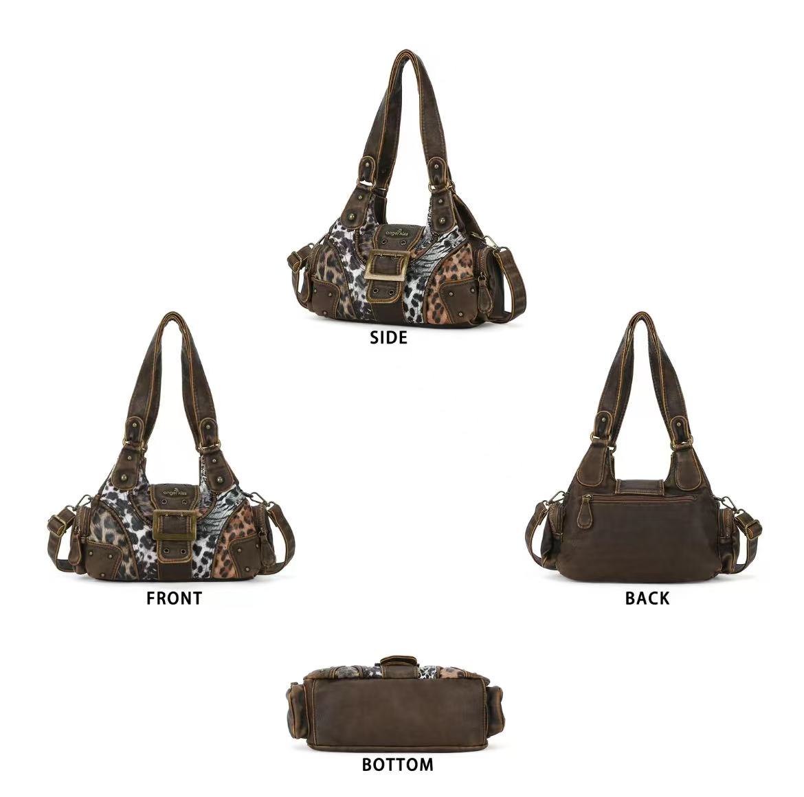 Hobo Handbag for Women(10.6" x 4" x 5.9") Large Leopard Print Everyday Crossbody Shoulder Bag with Zip Closure, Casual Everyday Hobo, Accessories For Women, Purses, Crossbody Bag, Everyday Bag