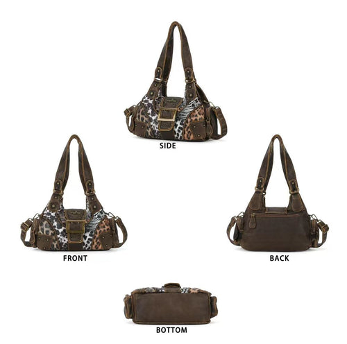 Hobo Handbag for Women(10.6" x 4" x 5.9") Large Leopard Print Everyday Crossbody Shoulder Bag with Zip Closure, Casual Everyday Hobo, Accessories For Women, Purses, Crossbody Bag, Everyday Bag