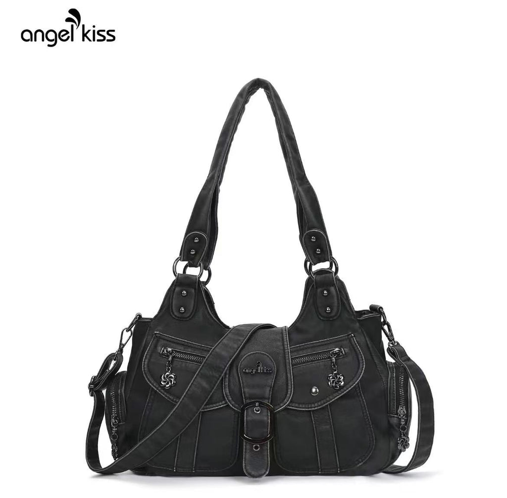 Faux Leather Hobo Bag for Women - Leather Satchel, Crossbody Bag with Adjustable Strap, Handbag Purse, Women's Accessories, Angel Kiss Bag,summervibes Hobo Shoulder Bags Handheld Shoulder Bag everyday bag work bags for women handbags